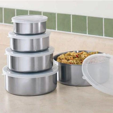 10 Piece Stainless Steel Bowl and Lids Ultimate Food Storage Set